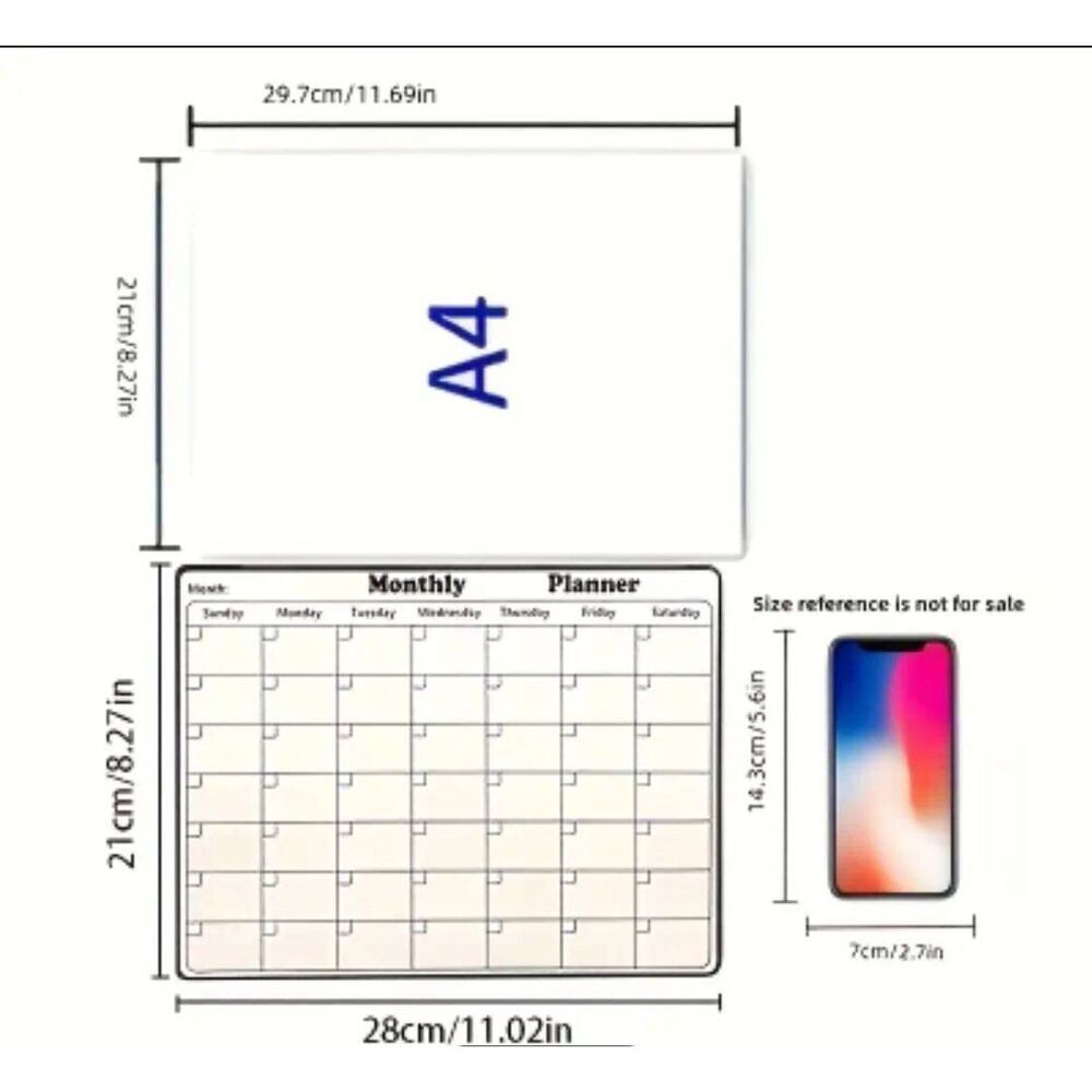 Adhesive dry erase board for refrigerators